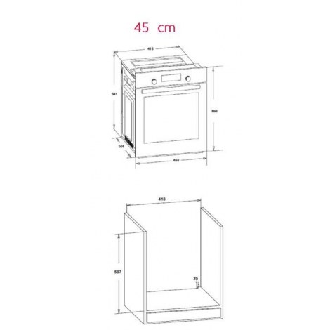 Simfer | 4207BERIM | Oven | 47 L | Multifunctional | Manual | Pop-up knobs | Height 54.1 cm | Width 45 cm | Stainless steel - 3